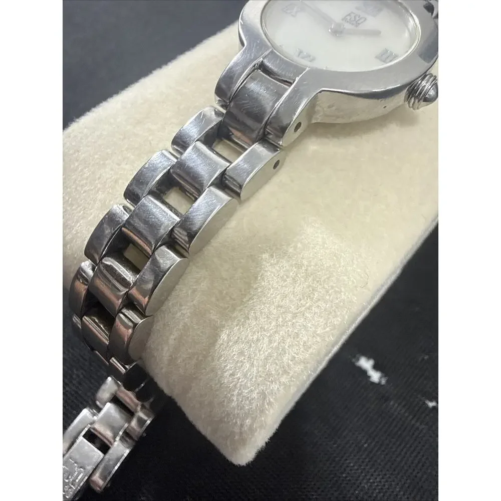 Vintage ESQ By MOVADO Womens Model E5372 New Battery 6” Band 24mm MOP Dial